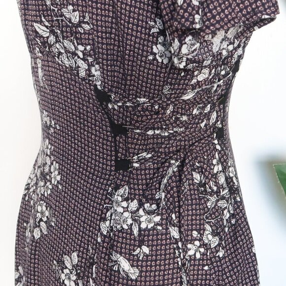 Lulu's Completely Captivating Navy Blue Floral Button Front Skater Dress XS - Picture 12 of 16